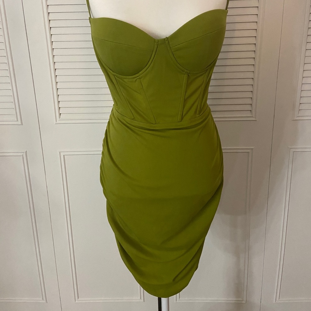 Ruched Bustier Bodycon Dress